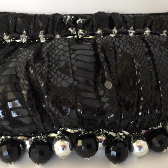 Upcycled Faux Leather Clutch Purse - Picture 4 of 7